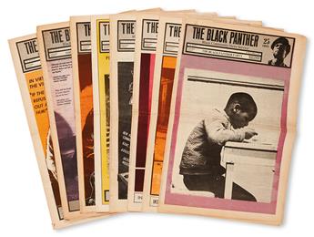 (BLACK PANTHERS.) HUEY NEWTON, BOBBIE SEALE ET AL. Group of 16 issues of the Black Panther newspaper.